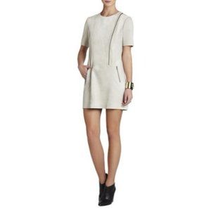 BCBGMAXAZRIA Heather Blocked Suede Women's Dress / Dust Gray / Size Small